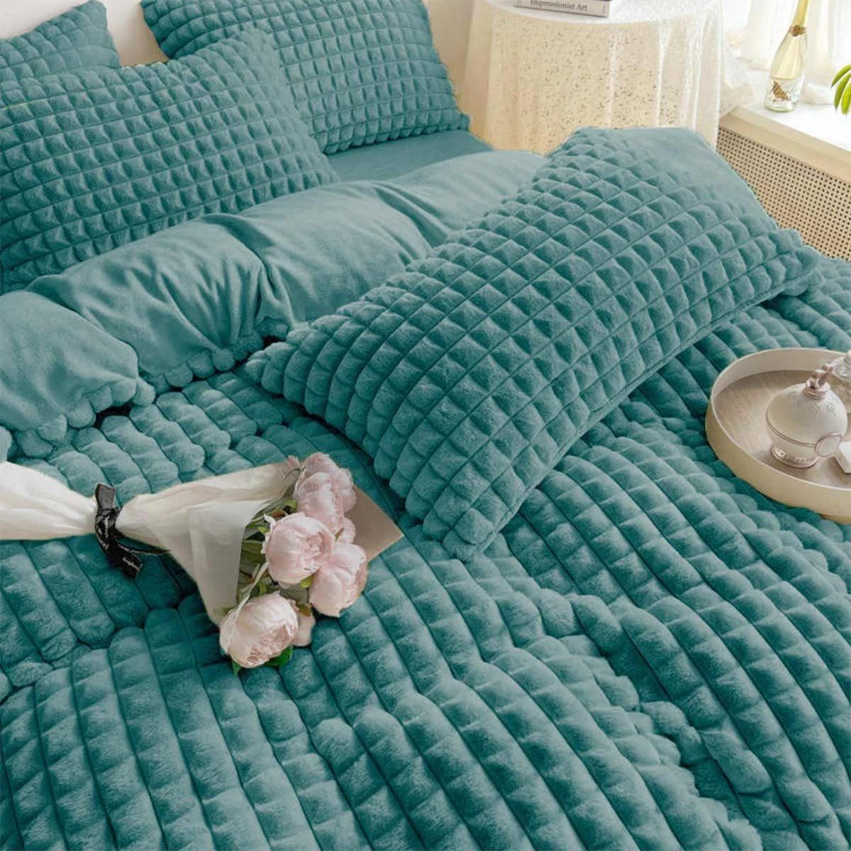 Trapunta Piumone Invernale Quadrotta In Ecopelliccia Matrimoniale X190 5 Trapunta Piumone Invernale Quadrotta In Ecopelliccia Matrimoniale X190 - immagine 5