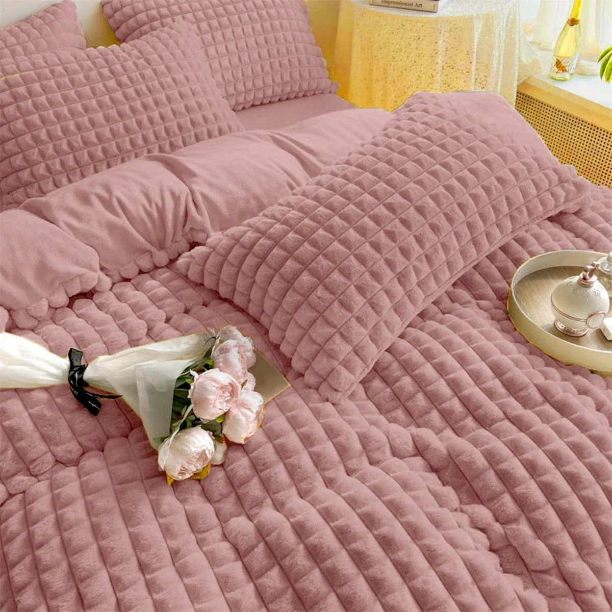 Trapunta Piumone Invernale Quadrotta In Ecopelliccia Matrimoniale X190 6 Trapunta Piumone Invernale Quadrotta In Ecopelliccia Matrimoniale X190 - immagine 6