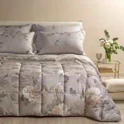 Trapunta Piumone Invernale Rosa Alba Di Caleffi In Raso Matrimoniale K508 -Articoli Per La Casa trapunta piumone invernale rosa alba di caleffi in raso matrimoniale tortora 1