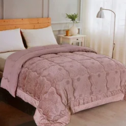 Trapunta Piumone Invernale Soffio In Velluto Jacquard Matrimoniale K667 -Articoli Per La Casa trapunta piumone invernale soffio in velluto jacquard matrimoniale rosa 1