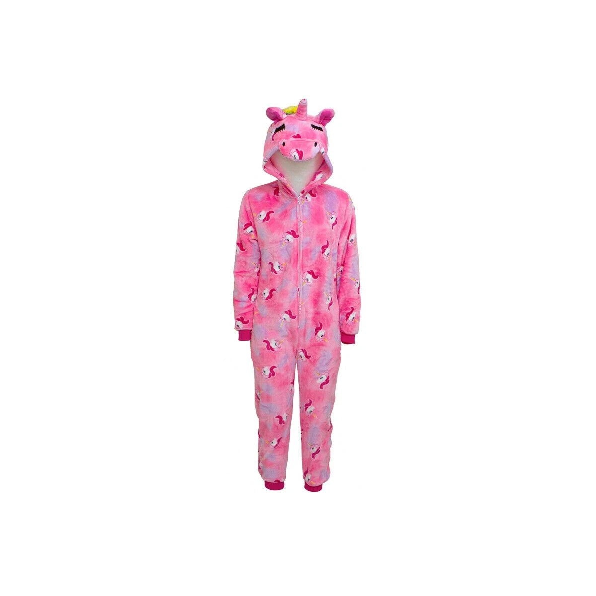 Pigiamone Intero Bambina Unicorno Pink In Caldo Pile V023 1 Pigiamone Intero Bambina Unicorno Pink In Caldo Pile V023