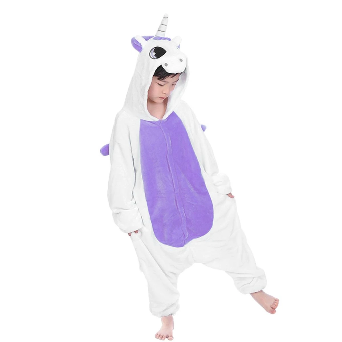 Pigiamone Intero Kids Unisex Unicorno In Caldo Pile V033 2 Pigiamone Intero Kids Unisex Unicorno In Caldo Pile V033 - immagine 2