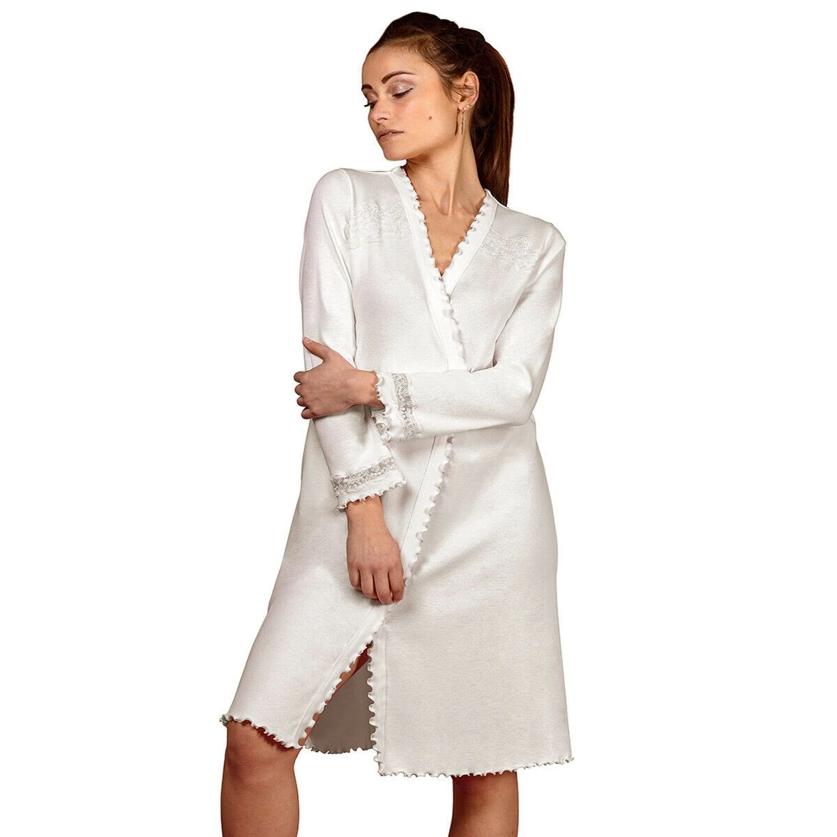 Vestaglia Donna Londra Di Toscana Lingerie In Caldo Cotone - Taglie Forti V375 1 Vestaglia Donna Londra Di Toscana Lingerie In Caldo Cotone - Taglie Forti V375