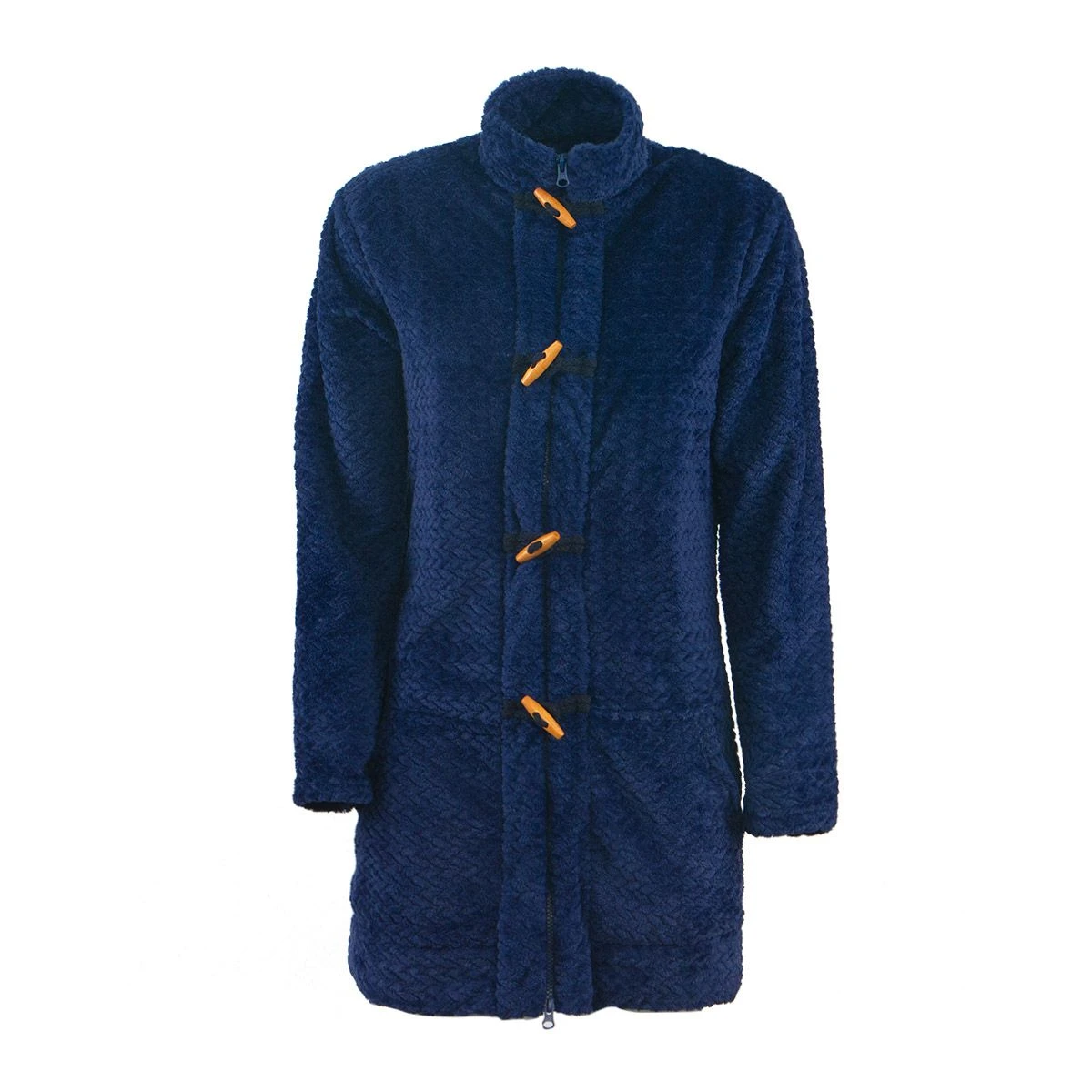 Vestaglia Donna Con Zip E Bottoni Oronero In Pile Coral OD2084 J155 - immagine 3