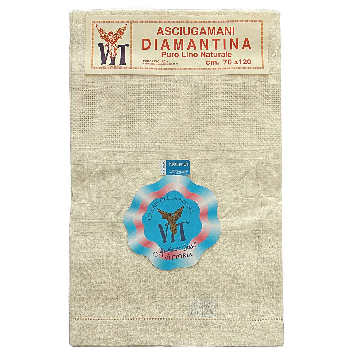 Vittoria Asciugamani Tela Puro Lino Orlo A Giorno Per Ricamo Punto A Croce D140