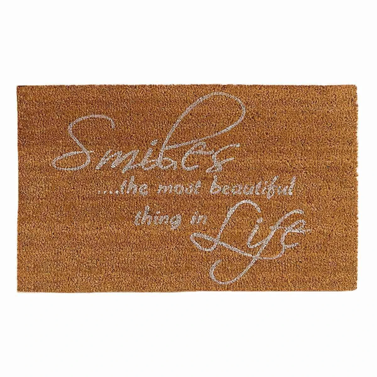 Zerbino In Cocco Smiles 45x75 Cm Retro Antiscivolo - Avana R160 1 Zerbino In Cocco Smiles 45x75 Cm Retro Antiscivolo - Avana R160